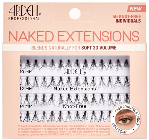 ARDELL Naked - Extensions | 3er-Set falsche Wimpern mit transparentem Band | Natürliches Volumen & sanfter Cat-Eye Effekt | Wiederverwendbar & komfortabel | Für empfindliche Augen & dezente Looks
