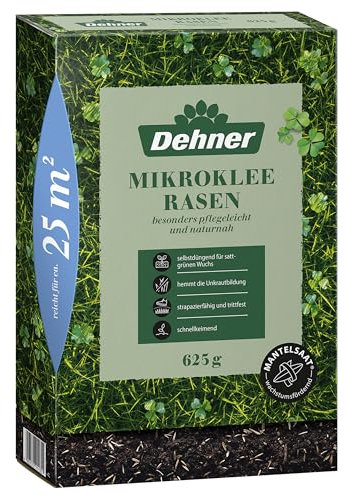 Dehner Saatgut Rasensamen, Mikroklee-Rasen, hochwertige Saatgutmischung, selbstdüngend/selbstkeimend, 625 g, für ca. 25 m², natur