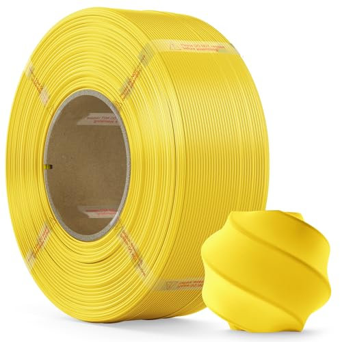 MarsWork PLA Filament 1.75mm, 1kg Refill-Filament Kompatibel mit Bambu Lab Wiederverwendbare Spulen, Bessere Leistung als PLA Plus, 3D Drucker Filament Maßgenauigkeit +/- 0.02mm, Gelb
