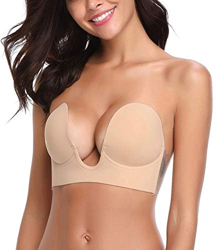 Générique Soutien-Gorge adhésif pour Femme, Soutien-Gorge sans Bretelles, réutilisable, Invisible, en Silicone Autocollant, Push-up, sans Dos, pour Robe de soirée, Robe de mariée
