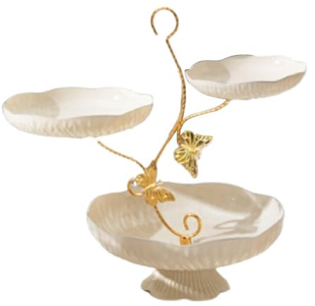 KESOTO Frutero de 3 Niveles para Encimera de Cocina, Expositor Escalonado, Soporte Moderno, Bandejas de Almacenamiento para Uso Doméstico en La Cocina, Cesta, Blanco, Individual