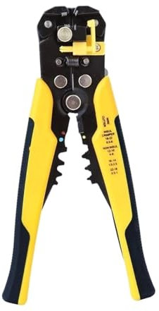 Pelacables autoajustable, cortador de cables, crimpadora, herramienta pelacables automática, alicates de corte, herramienta industrial(Yellow)
