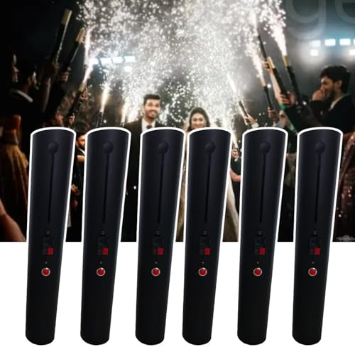 Wasd3Pods 3/6/9 Pezzi Macchina Portatile Scintillante Fontana Portatile, Sis-Tema di Accensione Fuochi D'Artificio A Freddo con Avvio A Un Pulsante, Utilizzare Batteria AA, per Natale, Matrimoni,6pcs