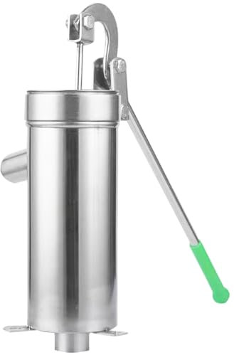 Hkfgdjdl Bombas de agua manuales de acero, fuertes bombas de pozo de mano con capacidad de succión de 8 m de metal para riego de jardín, césped, coche