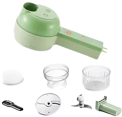 Huudngeje 5 in 1 Electric Vegetable Cutter Set Portable, Rechargeable, Chopper Machine for Pepper,Garlic& Meat