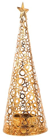 VANZACK Portavelas de Metal para Velas Cilíndricas Candelabro de Árbol de Navidad Pequeño Soporte Estable para Decoración de Mesa Fiestas Navideñas y Bodas