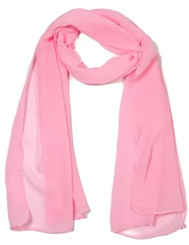 Pink Scarf,Chiffon,Girls,for Women Uk Neck Thin,Ladies Scarves Plain Soft Headwrap Headscarf Sheer Wrap Women's Wraps,Rayon Shawl Stole,Neatly Stitched,Lightweight for Wedding Party Special Occasions