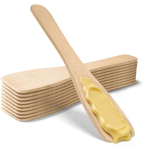 OSDUE Spatules en Bois, 10 Pièces Ensemble Grattoir à Raclette en Bois un Naturel de Hêtre Ustensiles de Cuisine pour la Cuisine la Pâtisserie la Décoration la Gravure