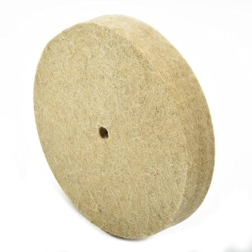 Buffing Wheel for Polishing Grinder Tool, Wool Felt Polishing Buffing Wheel for Metal, Stainless Steel, Marble, Brass, Copper, Plastic, 150 mm (6 inch) Diameter, 10 mm Center Hole, Soft to M