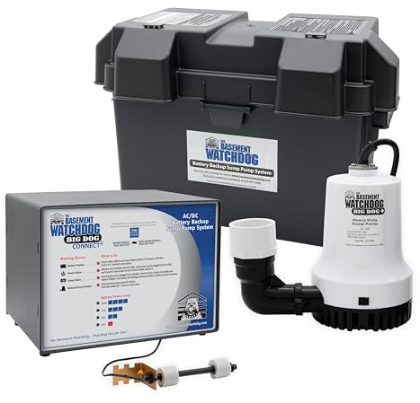 The Basement Watchdog Big Dog CONNECT Battery Backup Sump Pump - Up to 3,500 GPH - WiFi-Capable w/Add-on Module (BWD12-120C)