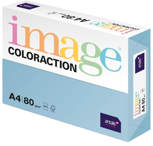 Image Coloraction Iceberg - farbiges Kopierpapier - DIN A4, 210 x 297 mm, 80 g/m² - buntes, holzfreies Druckerpapier für Kopierer - 500 Blatt - Eisblau