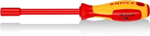 KNIPEX Chiave a bocca esagonale con impugnatura giraviti isolati, 98 03 07 | con manici rivestiti in materiale bicomponente, collaudati VDE 237