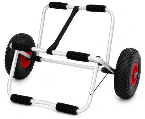 Navyline klappbarer Kanuwagen – platzsparend zerlegbar, Stabiler Transportwagen für Kanu & Kajak, leichtes Aluminiumgestell, pannensichere Räder, ideal für Strand, See & Outdoor