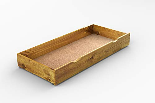 Nodax Under Bed Storage Drawers – Organizer Box for Bed Frames, Bedroom Furniture for Clothes & Blankets, Solid Wooden Underbed Storage Drawers with Hand Grooves, Strong & Durable | (Oak) 150cm