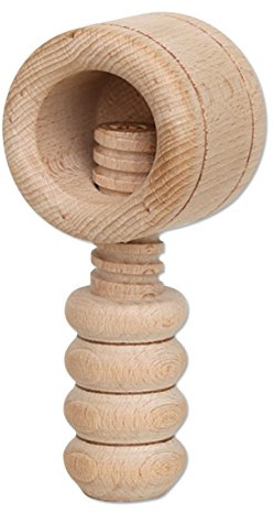 Dekohelden24 1 Hochwertiger handgedrechselter Holz Nussknacker, ca. 12 cm
