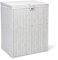 Arpan Medium Resin Laundry Clothes Basket with Lid and Lining Storage Basket with Removable Lining, White