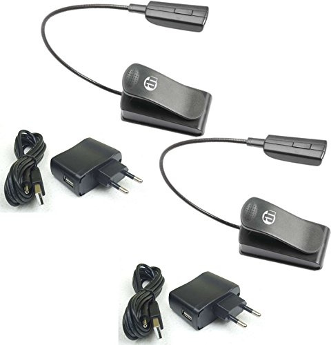 2 Stück ADAM HALL SLED 1 PRO LED-Notenpultleuchte incl. Stecker-Netzteil, USB-Kabel (2x Leuchtdioden je Lampe) Flexilight Minilight SLED1PRO