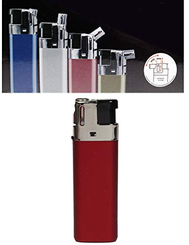 Mechero modelo Sidekick Metallic Color como un encendedor normal o de pipa, 3 compartimentos ajustables 0, 45 y 90 grados (rojo intenso - 1 encendedor)