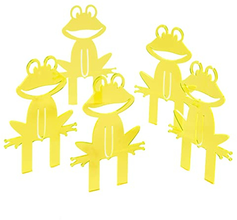 Sun Catcher Garden Decor 5er Set Sonnenfänger Garten Stecker, Statuen Figuren 10cm hohe Frosch Dekoration für Garten, Balkon oder Terrasse, Farbe:gelb
