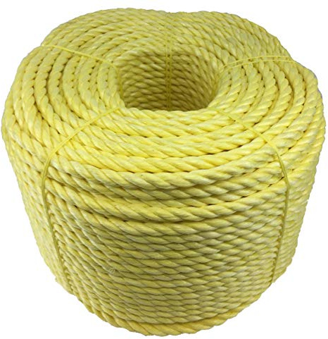 RopeServices UK 6mm Yellow Polypropylene Rope x 100 Metres, Cheap Nylon Twisted Poly Ropes