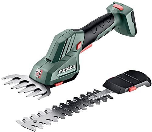 Metabo Akku-Strauch- und Grasschere PowerMaxx SGS 12Q (601608850) 12V, werkzeugloser Schnellwechsel, präzise Schnitte an Büschen + saubere Rasenkanten, ohne Akku