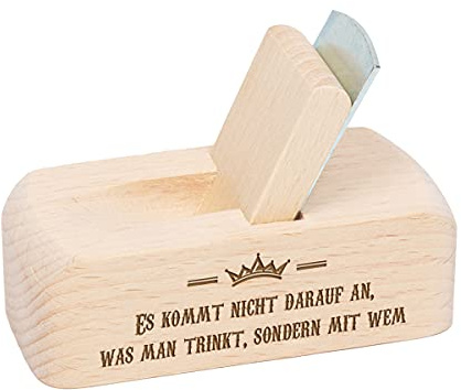 polar-effekt Bieröffner Hobel - Flaschenöffner aus Buchenholz 8,5 cm - Hobel - personalisiert - öffnen ohne Kraftaufwand - Jubiläumsgeschenk - Motiv Trinkspruch
