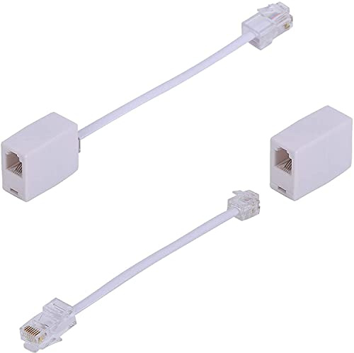 SHONCO RJ11 to RJ45 Adapter, RJ11 to RJ45 Cable,Phone Line to Ethernet Adapter RJ11 Female to RJ45 Male 2Pack,White