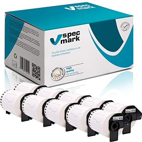 specmark Endlosetiketten DK-22243 102 mm x 30,48 m 10 Rollen | Etikettenrolle, Kompatibel mit Brother QL-1050, QL-1060N, QL-1100