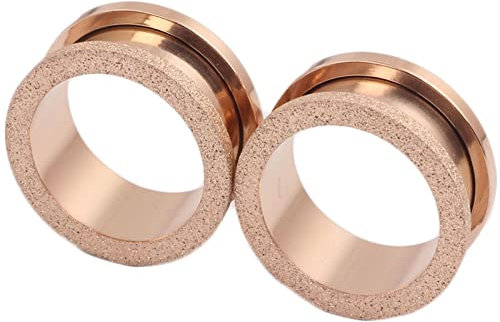 Mesnt 1 Paar Ohr Plug Tunnel 12mm Matte Runde aus Edelstahl Schmuck Ear Ohr Plugs Gauge, Roségold