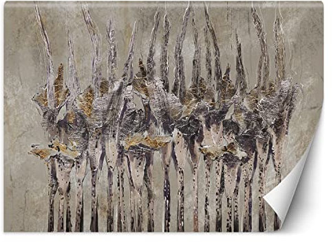 Feeby Papier Peint Intissé Fleurs Aquarelle 150x105 cm gris XXL Moderne Décoration Murale Tableaux Muraux Tapisserie Salon Chambre à coucher abstrait nature