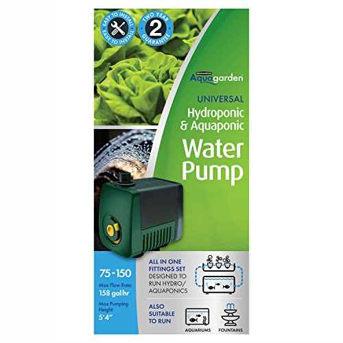 Pennington Aquagarden Aquagarden Pompe à eau hydroponique et aquaponique universelle, conçue pour faire fonctionner les systèmes hydro/aquaponiques, aquariums, fontaines, fontaines, fontaines d'eau