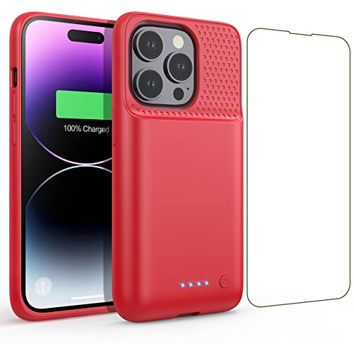 Feob Akkuhülle für iPhone 14 Pro, 7200mAh Smart Battery Case Zusatzakku Ladehülle Tragbare Akku Hülle Abnehmbare Handyhülle Akku Powerbank hülle Akku Case für iPhone 14 Pro
