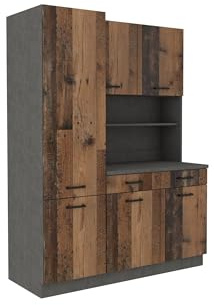 Kuechen-preisbombe Buffet Küche Mario 150 Küchenzeile Küchenblock Einbauküche Old Wood Style Matera