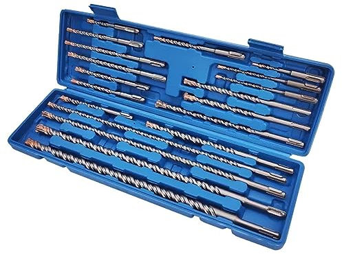 CAVATINY 20tlg SDS Plus Bohrer Set - SDS Hammerbohrer für beton, ziegel, zement, stein mit 4 Schneiden - inkl. Größen 6,8,10,12,14,16mm - SDS Plus-Schaft passend für Bohrhammer