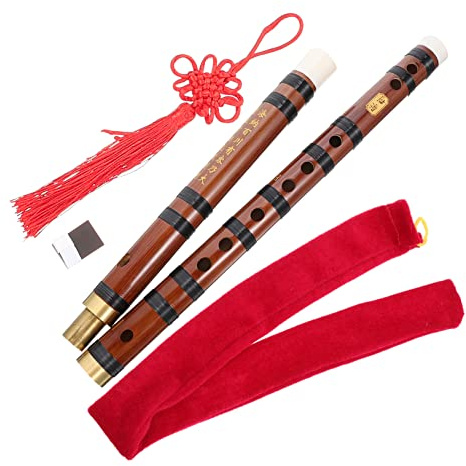 Flauta de Bambú Desmontable de Tono E para Estudiantes, 1 Juego | Tono E, Estilo Retro, Cobre y Resina, Portátil y Ligera, para Principiantes, Niños y Adultos