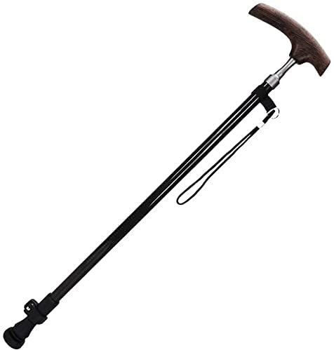Gehstöcke, Krücken für ältere Menschen, Carbon 220 g, Ultraleicht, Hühnerflügelholz, Verstellbarer Teleskopstock, Massivholz, Alter Mann, Gehstock/hält einem Gewicht von 70 kg Stand