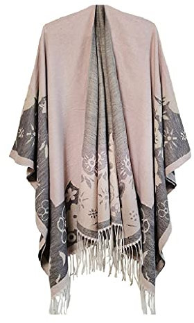BODHIS Frauen Herbst und Winter th Split Mantel Quaste Schal Klimaanlage Verdickung Schlafzimmer Decke (Rosa 150 * 130 cm)