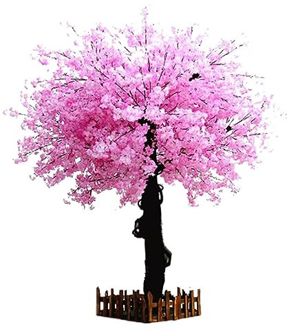 BKEKM Kunstbaum 150 cm/4,9 ft Simulation Kirschbaum Künstlicher Baum Großer Rosa Gefälschter Baum Pfirsichbaum Wunschbaum Für Hochzeit Weihnachten Faux Baum lebensecht