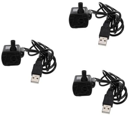 DOITOOL 3 Stücke Usb-1020 .5v-9v 3w Bürstenlose Tauchpumpe Aquarium Wasserpumpe Für Aquarium Brunnen Teich Usb Aquarium Wasserpumpen Schwarz