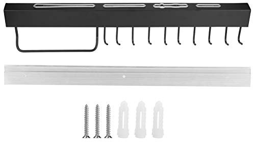 Portaoggetti da Parete Per Portacoltelli con Ganci Portacoltelli da Parete in Acciaio Inox Portacoltelli Portautensili Nero.(60)