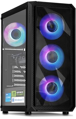 YEYIAN PC Gaming Esports VR Intel Core i5 12400F 6 Cores a 4,4 GHz | Nvidia GeForce RTX 4060 Ti 8GB | 16GB DDR5 5600Mhz | 1TB SSD NVMe Gen3 | WiFi 6 + BT 5.2 | LAN 2.5 GB | Win 11 Pro | AI Powered