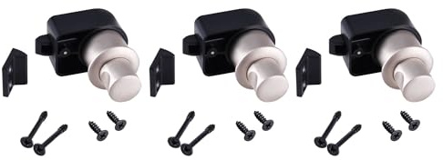 ONLISUM 3 Stück Push-Lock Möbelschlösser,Schlüsselloser Druckknopfverschluss,Push Button Catch Door Lock für Wohnmobile,Caravan,Yachten