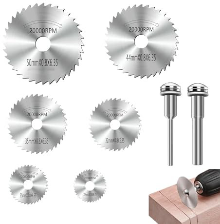 Lama per sega circolare, 8 lame per sega circolare in acciaio per tagliare legno, plastica e metallo, adatte per utensili multifunzionali