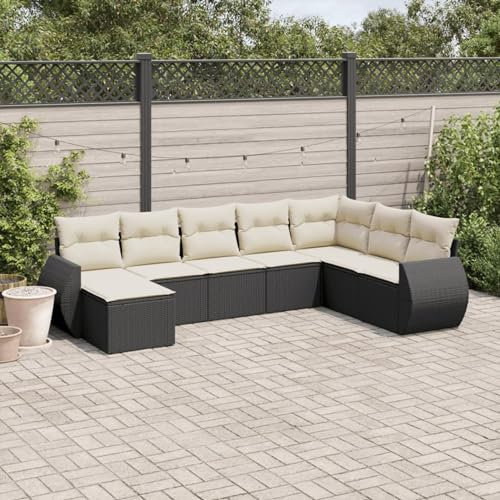 Festnight Garten Loungemöbel mit Stauraum Gartenlounge XXL Groß Lounge Set Rattan Sofa Outdoor Polyrattan Gartensofa Terrasse Terrassenmöbel Gartenmöbel Ecklounge Couch Sitzgarnitur