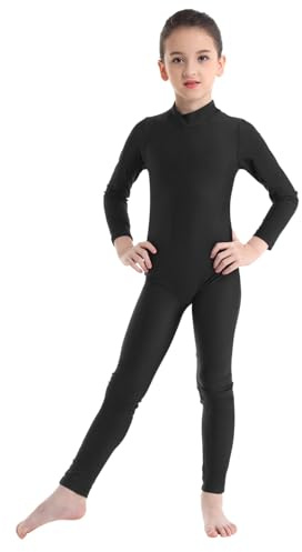 Yruioon Mädchen Turnanzug Langarm Gymnastikanzug Stretch Ballettanzug Ganzkörper Trikotanzug Leotard Sport Body Overall Jumpsuit