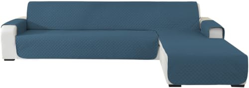 Ystyle Sofabezug L Form 3 Sitzer, Universal Reversibel Sofa Überzug L Form Für Links/Rechts Halbinsel, Sofabezug Ecksofa L Form Wasserdicht, Sofa Cover L Shape Kratzfest (255cm, Dunkelgrün)
