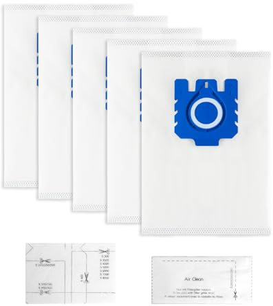 SHUOMAO 5-PACK Bag for Miele Hoover,3D Efficiency GN Dust Bag for Miele Classic C1, Complete C1/C2/C3, S227, S240, S270, S400, S2, S5, S8 Series Vacuum Cleaner,Motor Protection & Exhaust Filters