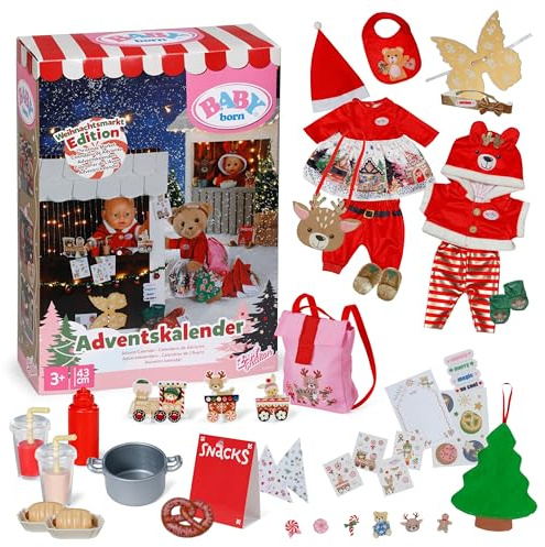 BABY born Adventskalender mit 24 Überraschungen, Puppenkleidung und Accessoires für 43 cm Puppen, 837474 Zapf Creation