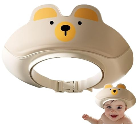 Gorro de baño para niños, impermeable, visera de champú, ajustable, plegable, para proteger la cabeza, los ojos y las orejas