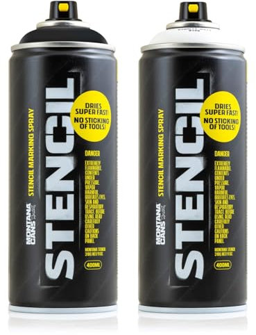 MONTANA CANS Stencil Spray bianco – Vernice spray per stencil e fai da te, non adesivo, ad asciugatura rapida, per progetti artistici e fai da te